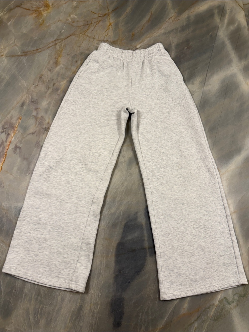 Katie J NYC Light Gray Wide-Leg Kids Sweatpants